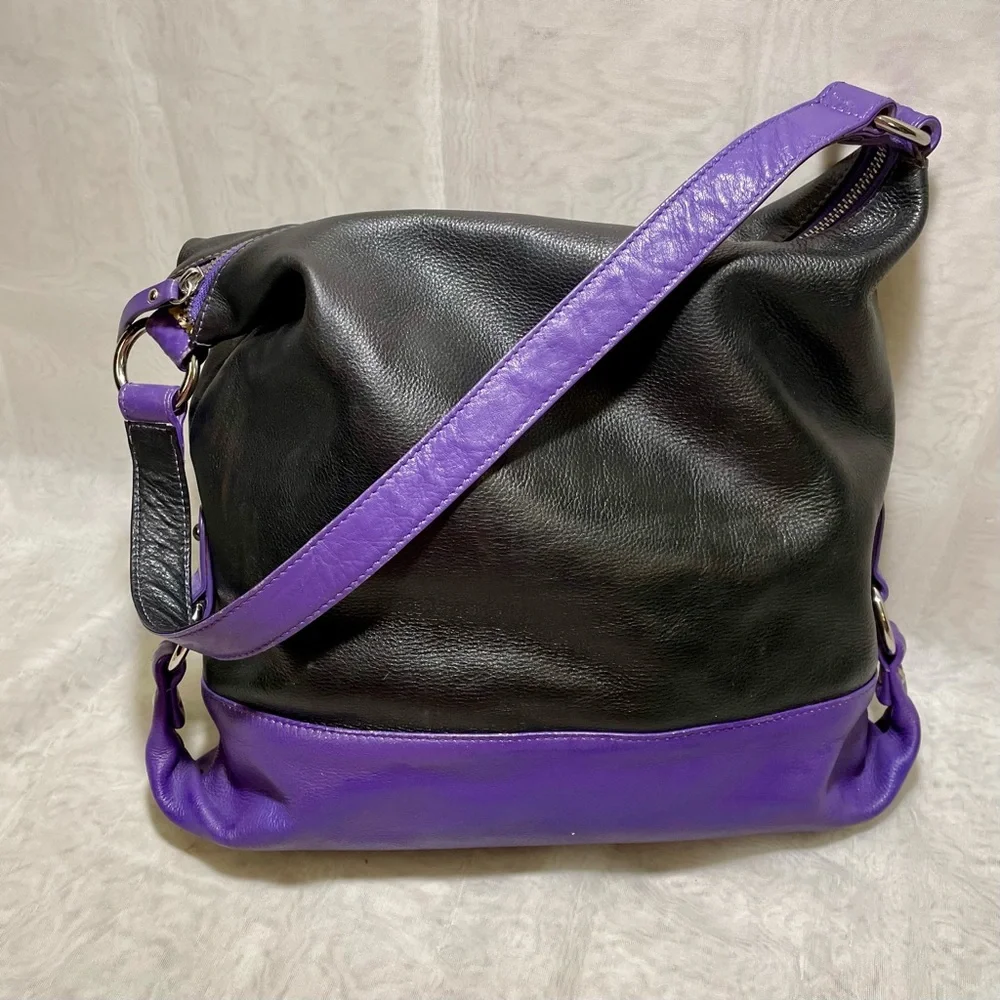 ILI New York Color-block Leather 2-way Bag 💜
